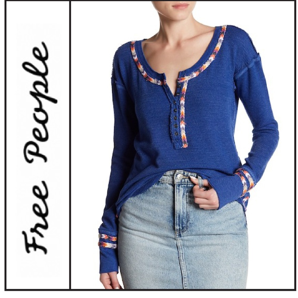 NWT { Free People } “Rainbow" Thermal Top